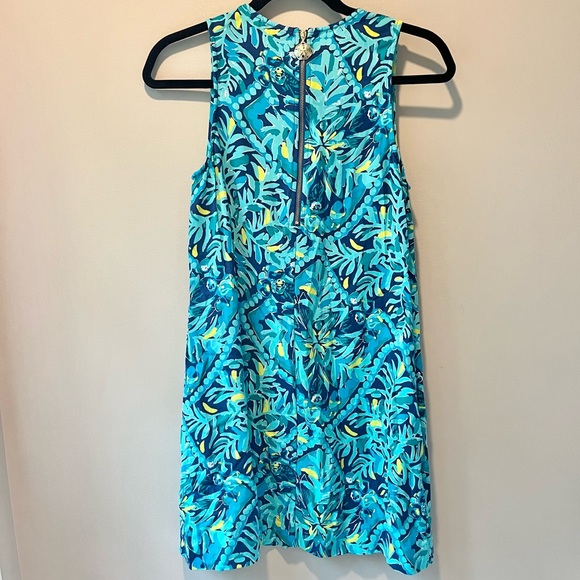 Lilly Pulitzer | Kelby Stretch Shift Midnight Cove Blue Green Dress - Picture 3 of 7